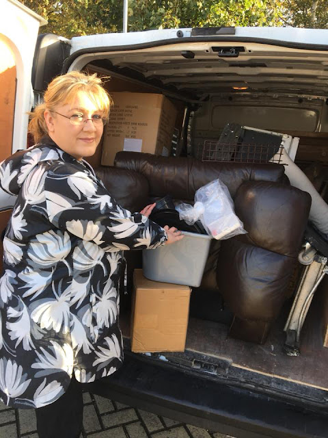 Me with a van full of rubbish picked up from older residents' homes