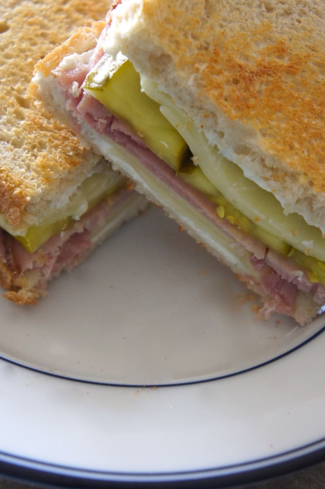 Savory Sweet and Satisfying Dill Pickle and Ham Grilled Cheese