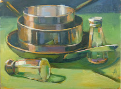 pots pans paintings oil andreini almost alice daily