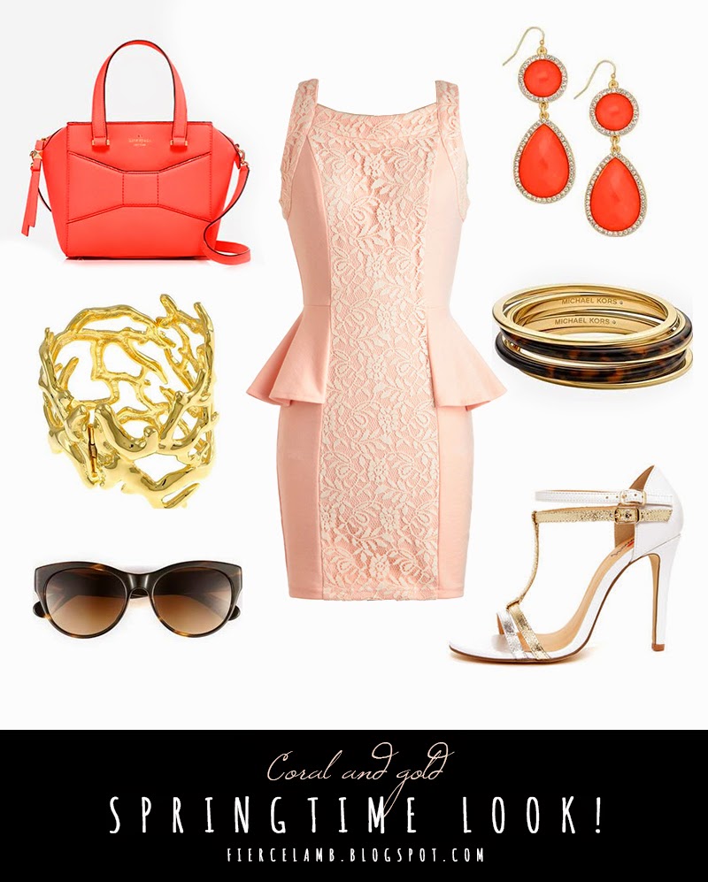 The Fierce Lamb: Dream Outfit: Coral & Gold Springtime Dress!