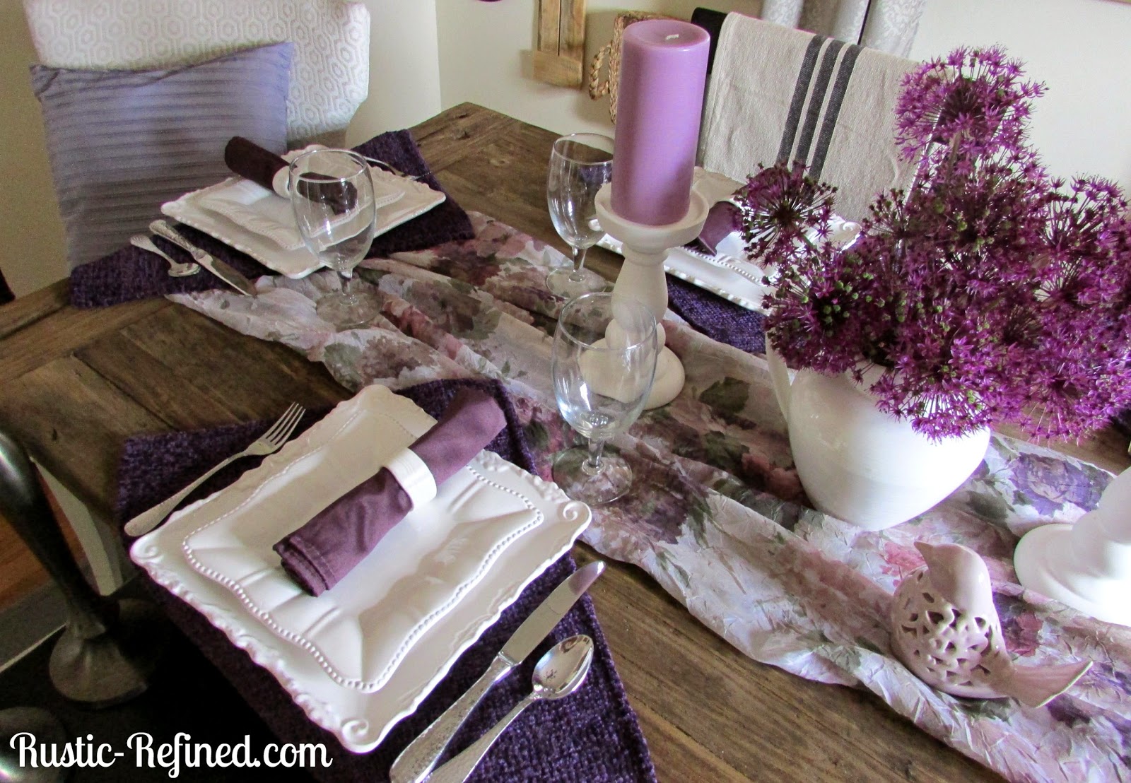 Purple Pinch Tuesday Tablescape