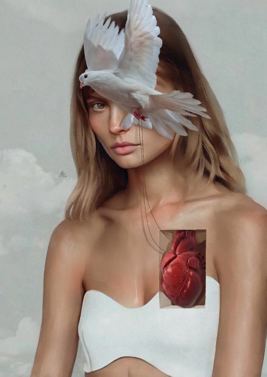 As surreais e impressionantes ilustrações de mulheres com um estilo realista de Aykut Aydoğdu Aykut Aydoğdu ilustrações mulheres surreais realistas feminino simbolismos