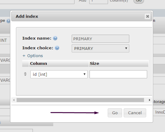 Id integer not null