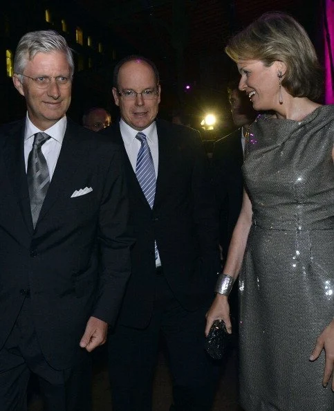 Crown Princess Mathilde, Crown Prince Philippe, Princess Esmeralda and Prince Albert of Monaco attended a gala dinner