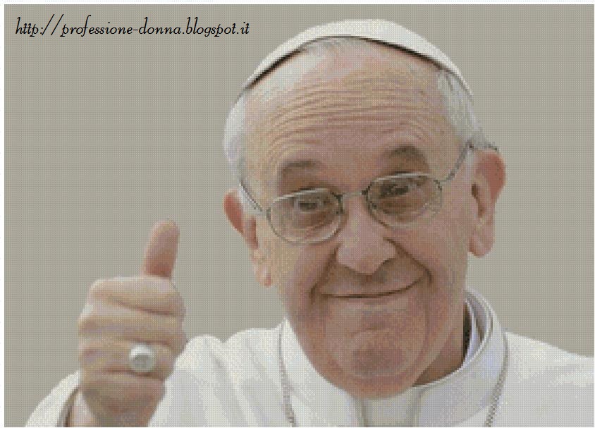 Professione Donna: Schema a punto croce: Papa Francesco_4