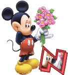 Alfabeto tintineante de Mickey con ramo de flores N.
