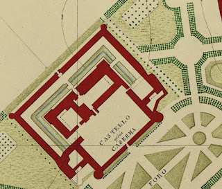 il castello e la ghirlanda nel 1814 castello sforzesco ghirlanda brera mappa milano