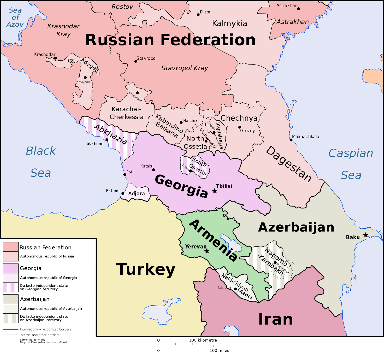 Political Map Of The Caucasus Region - United States Map