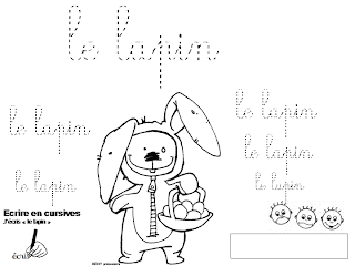 Fiche maternelle ecriture cursive