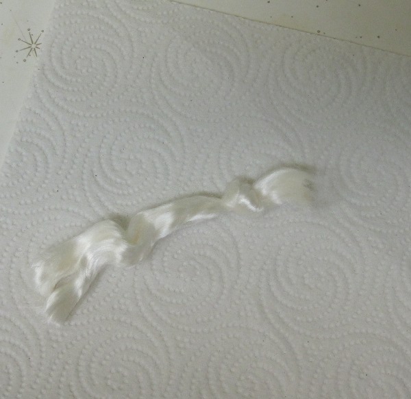 Aleah Klay Studio Dyeing Viscose doll hair with Rit dye