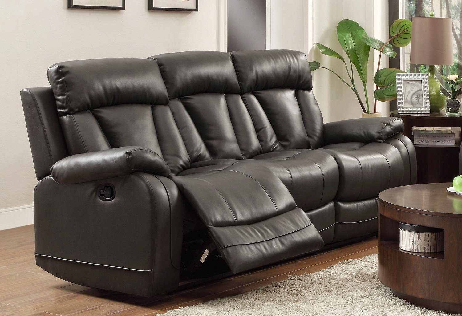 kian black leather reclining sofa and loveseat 3330