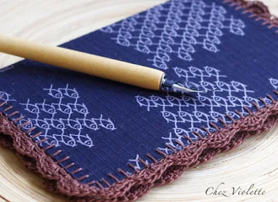 notebook  crochet edging lace - by Chez Violette
