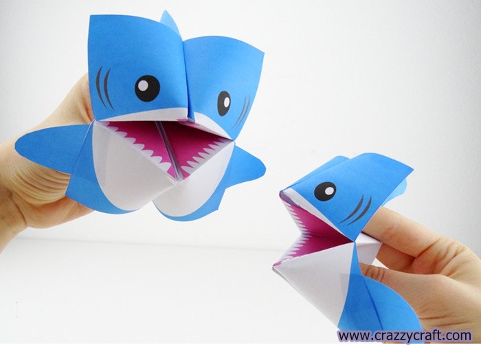 how to make paper shark - crazzy craft