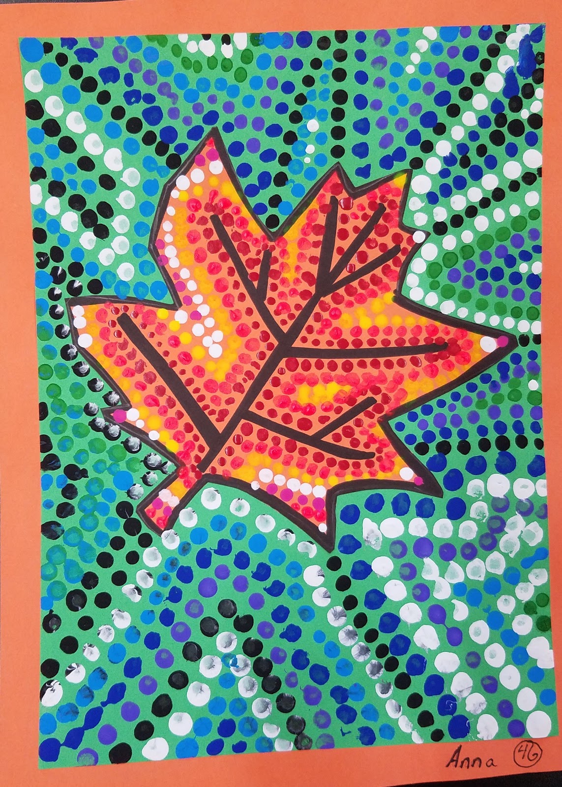 Crazy Busy Art Room Leaf Dot Painting
