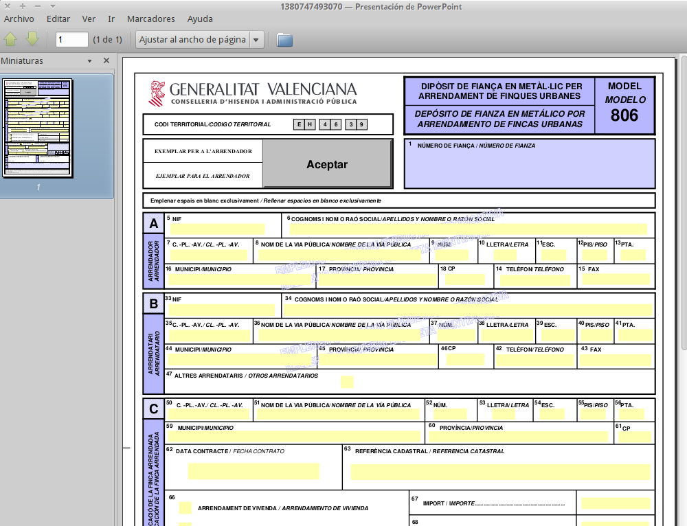 Mod 806 generalitat valenciana