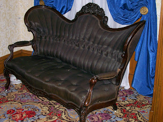 1840s sofa, Edwards House, Springfield, IL. 1840s sofa, Edwards House, Springfield, IL.