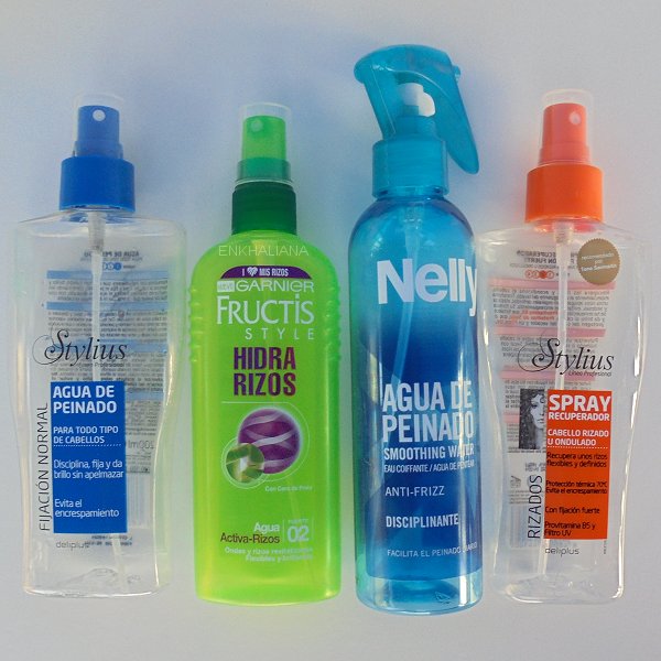 Nelly Agua De peinado / Deliplus Stylius spray Recuperador Rizos / Deliplus Stylius Agua De peinado / Garnier Fructis Style Hidra Rizos