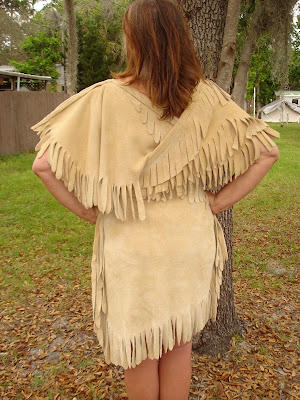 Stitching Up History: One Shoulder Eastern Tribal Elk Hide Dress...