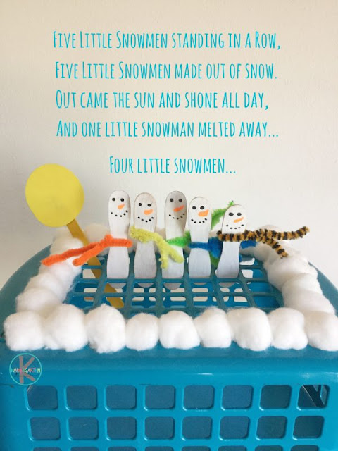 five little snowman kindergarten activity