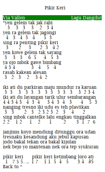 Lagu kanan kiri