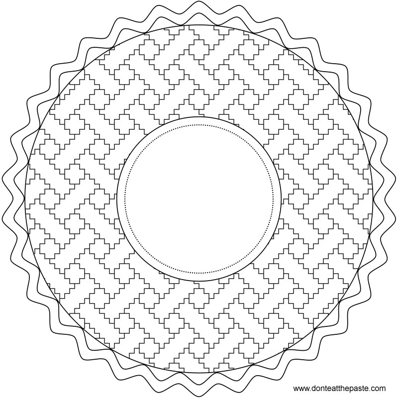 personalizable pie coloring page or embroidery pattern- also available as a transparent PNG #PiDay #coloring