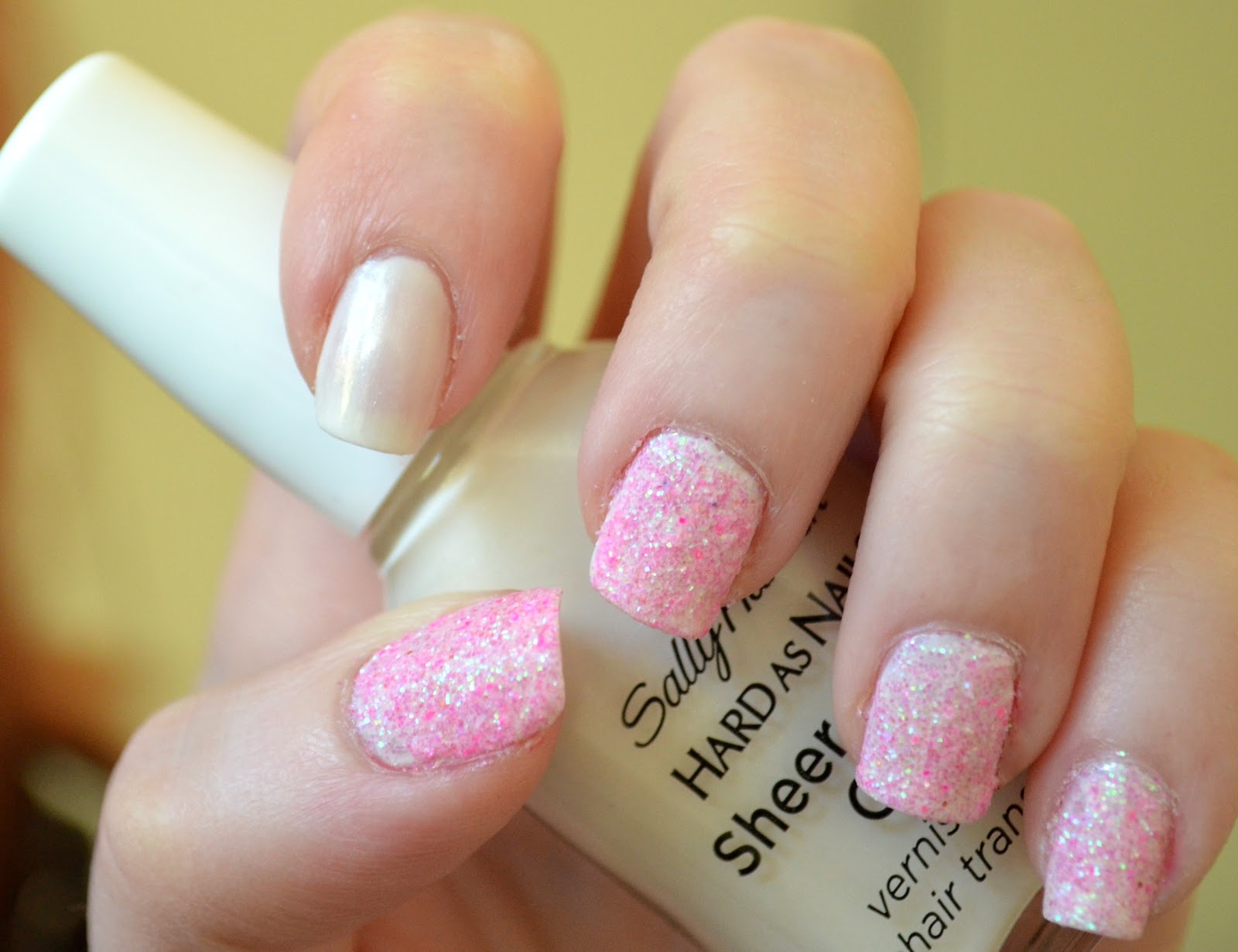 Very Enchanting Winter Inspired Pink Glitter Matte Nails