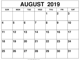 Free Printable Calendar August 2019 Free Printable Calendar August 2019