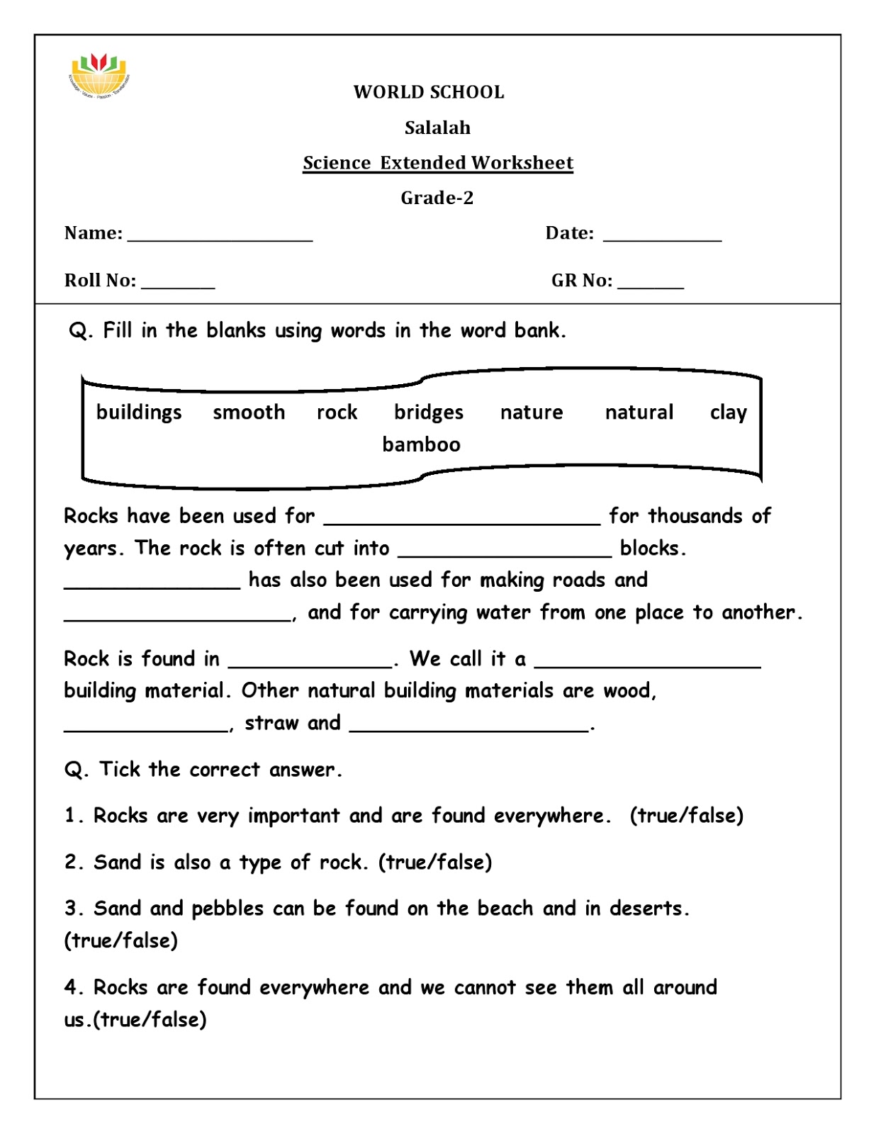 science homework for 2nd grade