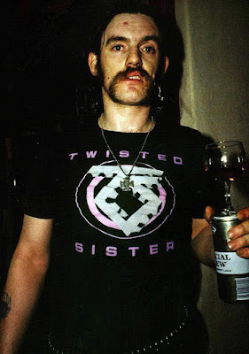 Fuckin' Lemmy wearing a Twisted Sister T-shirt. How fuckin cool is this! RIP brother... you helped the boyz when they needed it the most! Thank you!