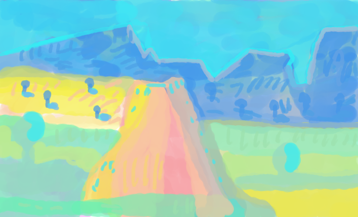 Immaginary landscape using mixing color - Method 1. Immaginary landscape using mixing color - Method 1.