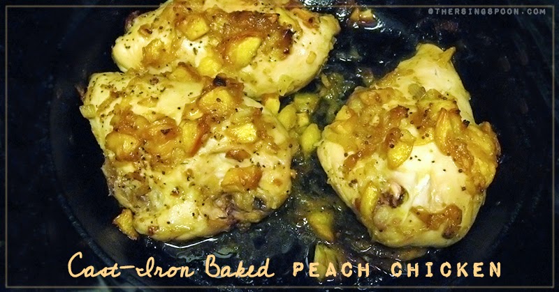 Cast-Iron Baked Peach Chicken | therisingspoon.com