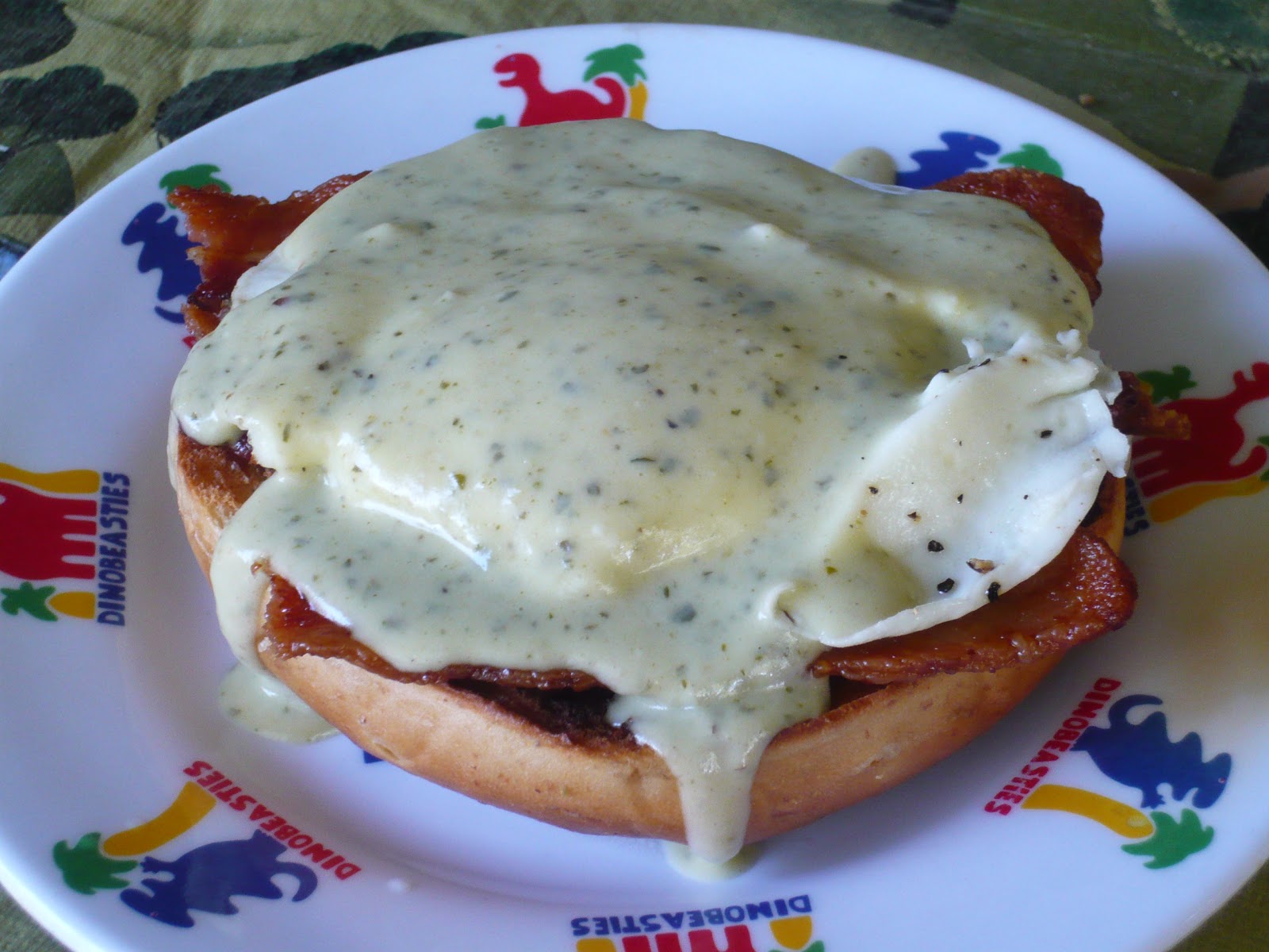 My Kitchen Kreations To You Creamy Pesto 'n Bacon Eggs Benedict