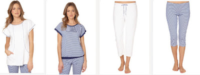 Top en blanco y azul con pantalones pirata a juego. Top en blanco y azul con pantalones pirata a juego.