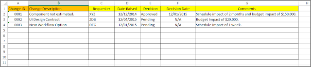 Project Change Log Register Template Project Change Log Register Template