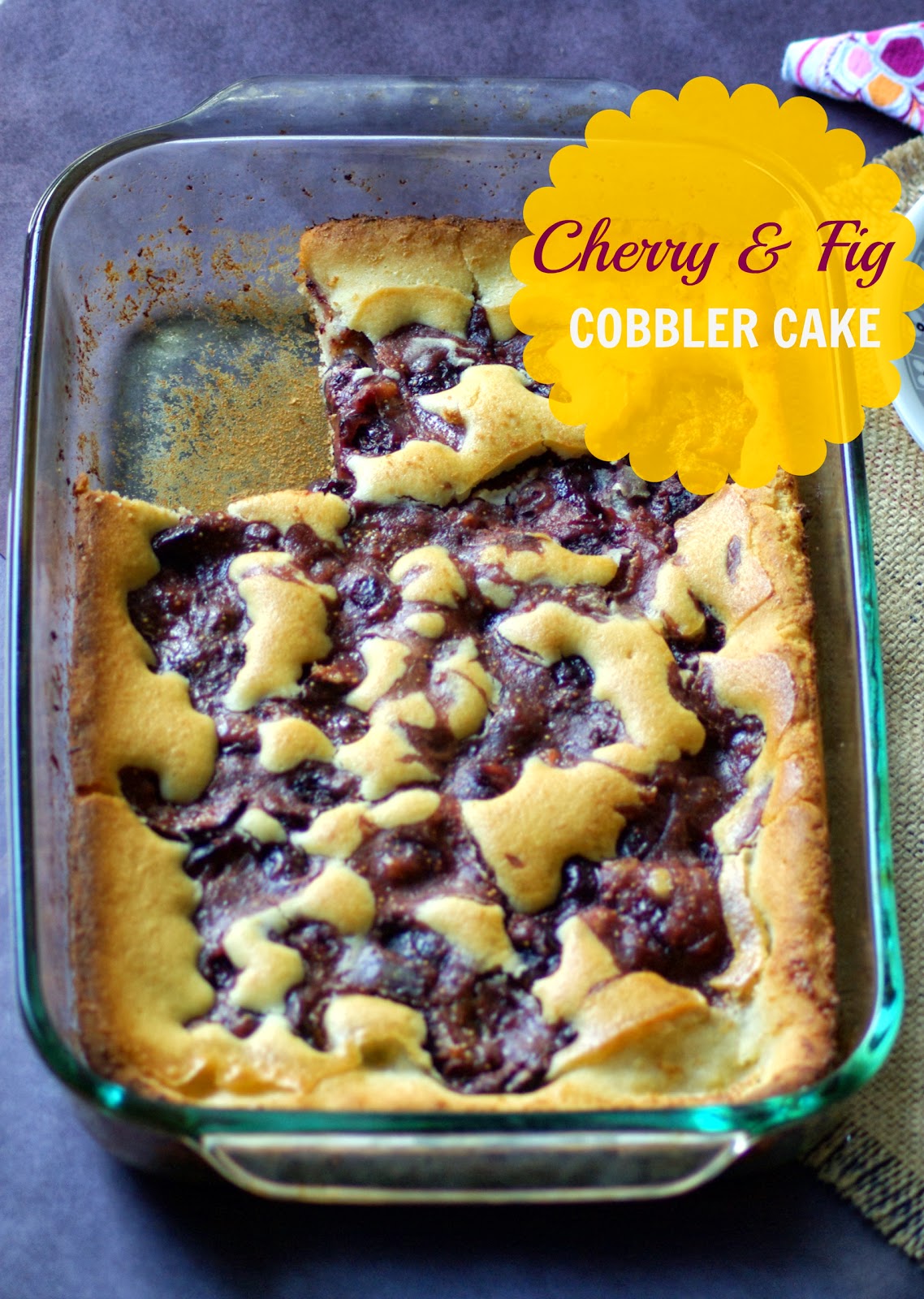 elephants and the coconut trees: Cherry and fig cobbler cake / No mix ...