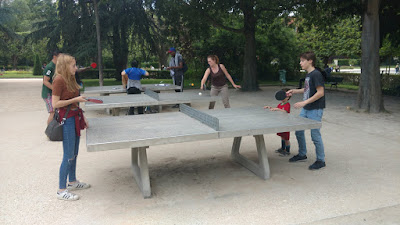 playing ping pong at Parisan park playing ping pong at Parisan park