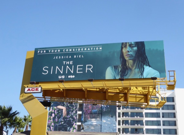 The Sinner Golden Globe consideration billboard Sunset Strip Sinner Golden Globe FYC billboard