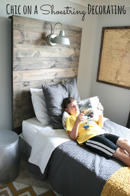 Bigger Boy Room, Yellow & Gray, by Chic on a Shoestring Decorating