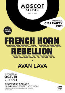 French Horn Rebellion and Avan Lava Play MOSCOT's Unofficial CMJ Party on Oct. 19th 