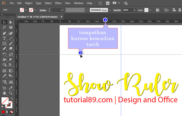 Cara menampilkan ruler, merubah jenis ukuran, dan membuat guide line di illustrator Cara menampilkan ruler, merubah jenis ukuran, dan membuat guide line di illustrator