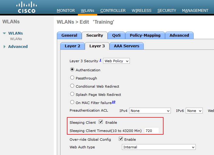 Zone Network ความหมายและการตั้งค่า Timeout 3 ค่า บน Cisco WLC