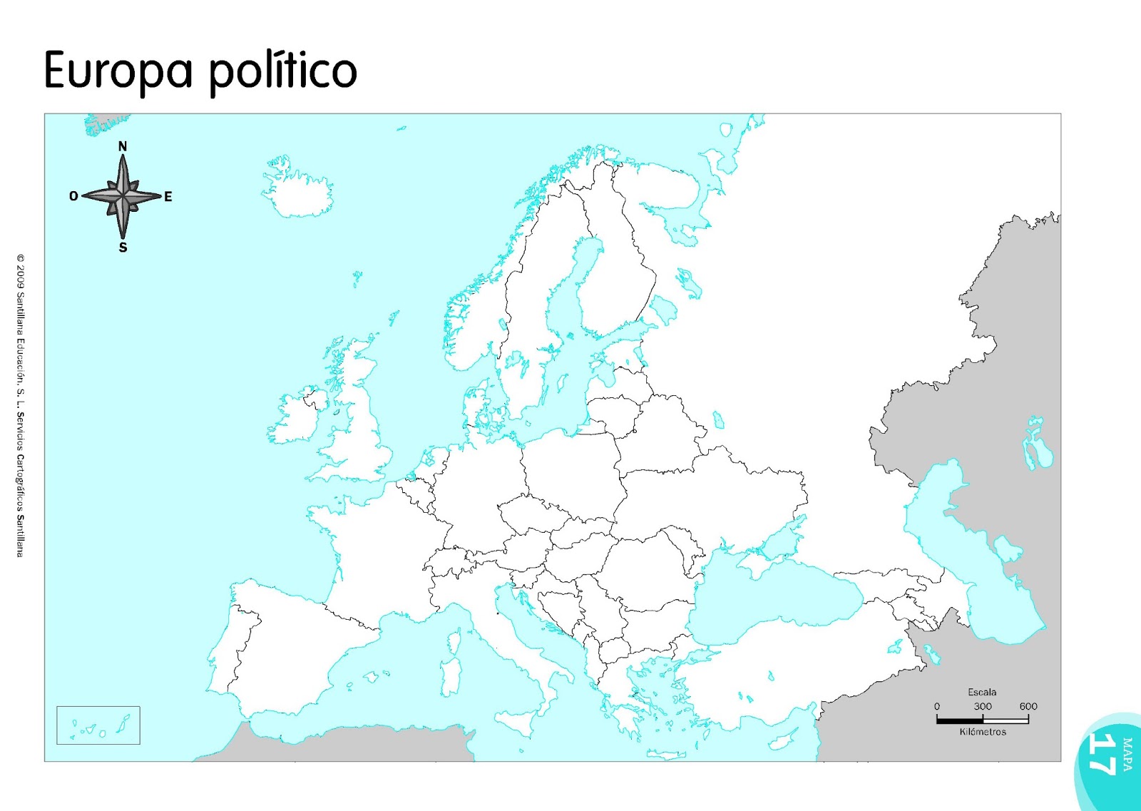Mapa Mudo Politico Europa Union Europea