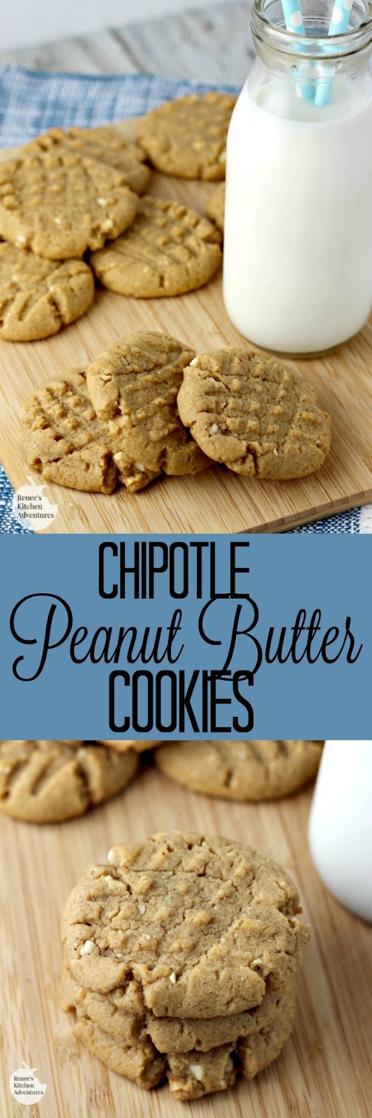 Chipotle Peanut Butter Cookies | by Renee's Kitchen Adventures - cookie recipe for a spicy peanut butter cookie with some heat! #SundaySupper 