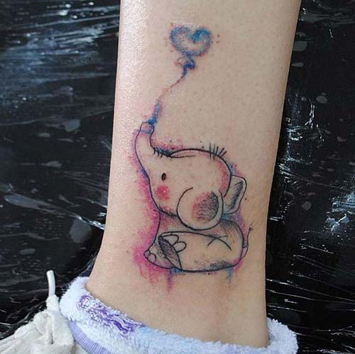 ankle baby elephant tattoo ayak bileği bebek fil dövmesi ankle baby elephant tattoo ayak bileği bebek fil dövmesi