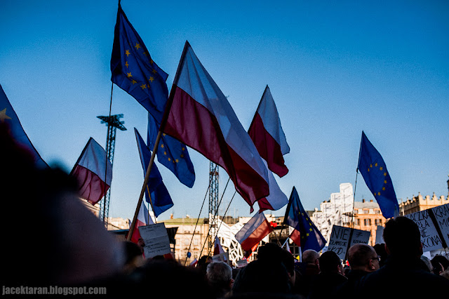 Krakow, demonstracja w obronie demokracji