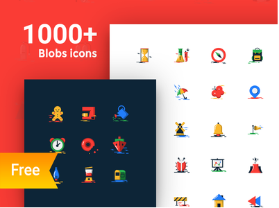 1000+ Free blobs flat icons with two styles