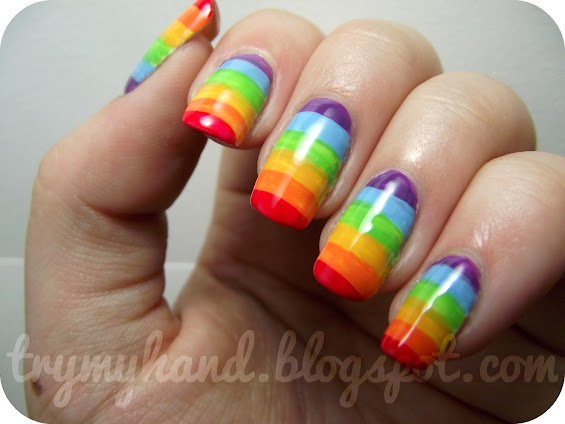 Try My Hand: NOTD : Rainbow Nails