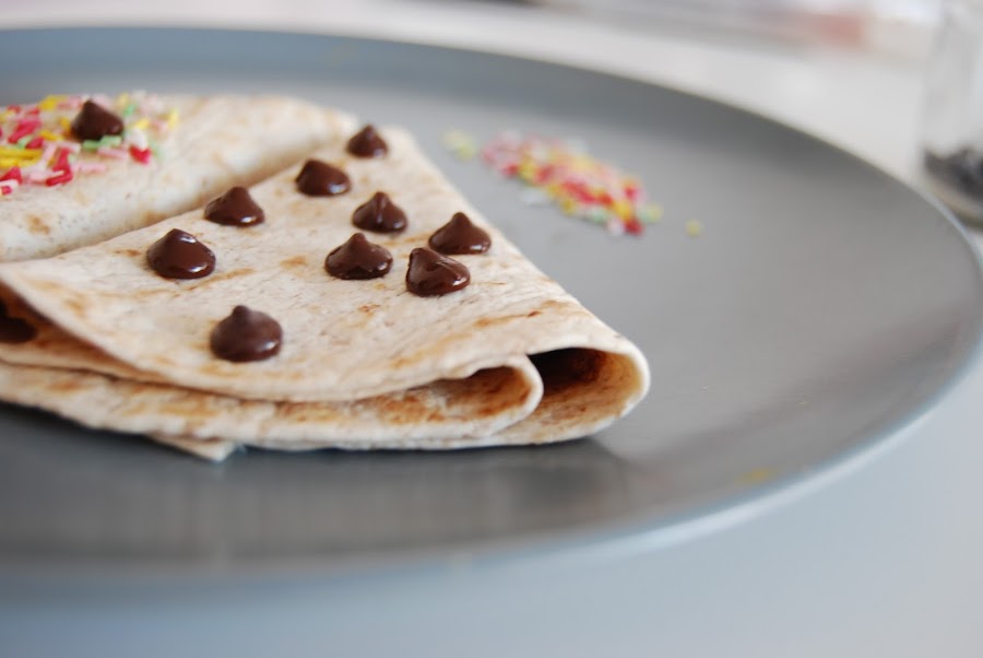 la merienda más fácil del mundo. Tortitas de maiz con nocilla