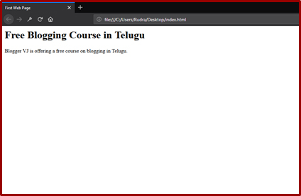 Website Designing Course | How to create a web page in telugu | Blogger VJ Website Designing Course | How to create a web page in telugu | Blogger VJ