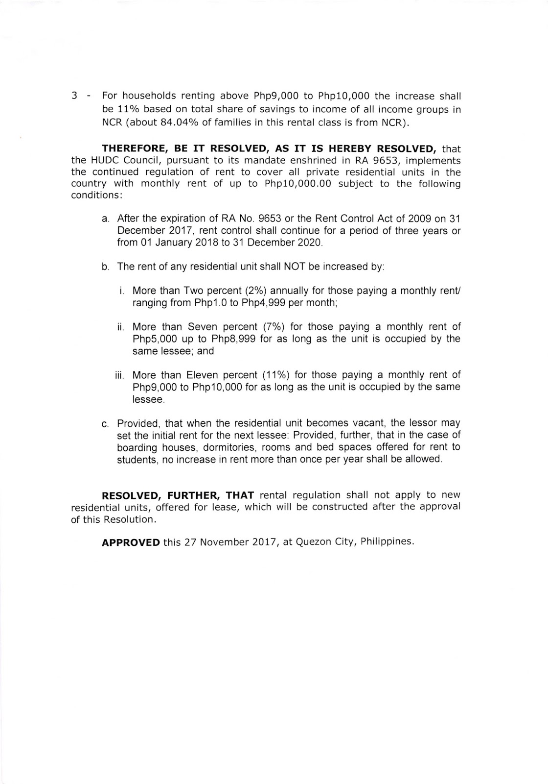 philippine real estate laws Extending the Rent Control Act up to